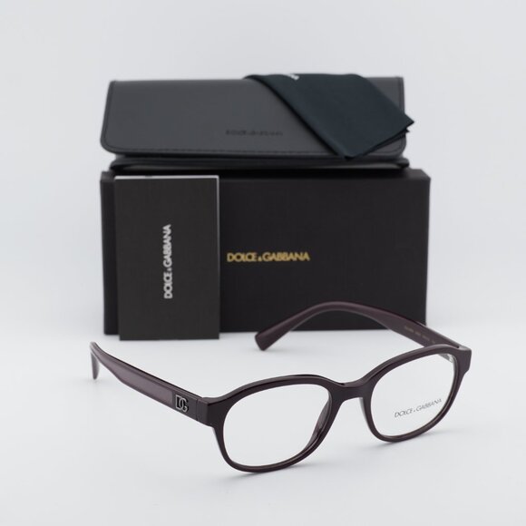 Dolce & Gabbana DG3339 3332 Rectangle Eyeglasses 53mm - Dark Bordeaux - Picture 7 of 11